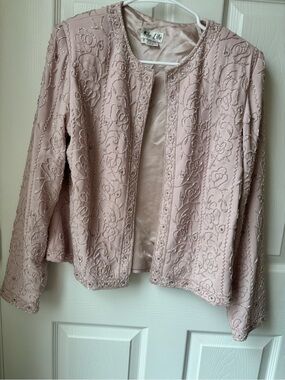 Beaded Embellished Ballet Pink Jacket by Nite Lite